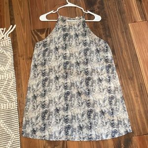 Blue high neck dress